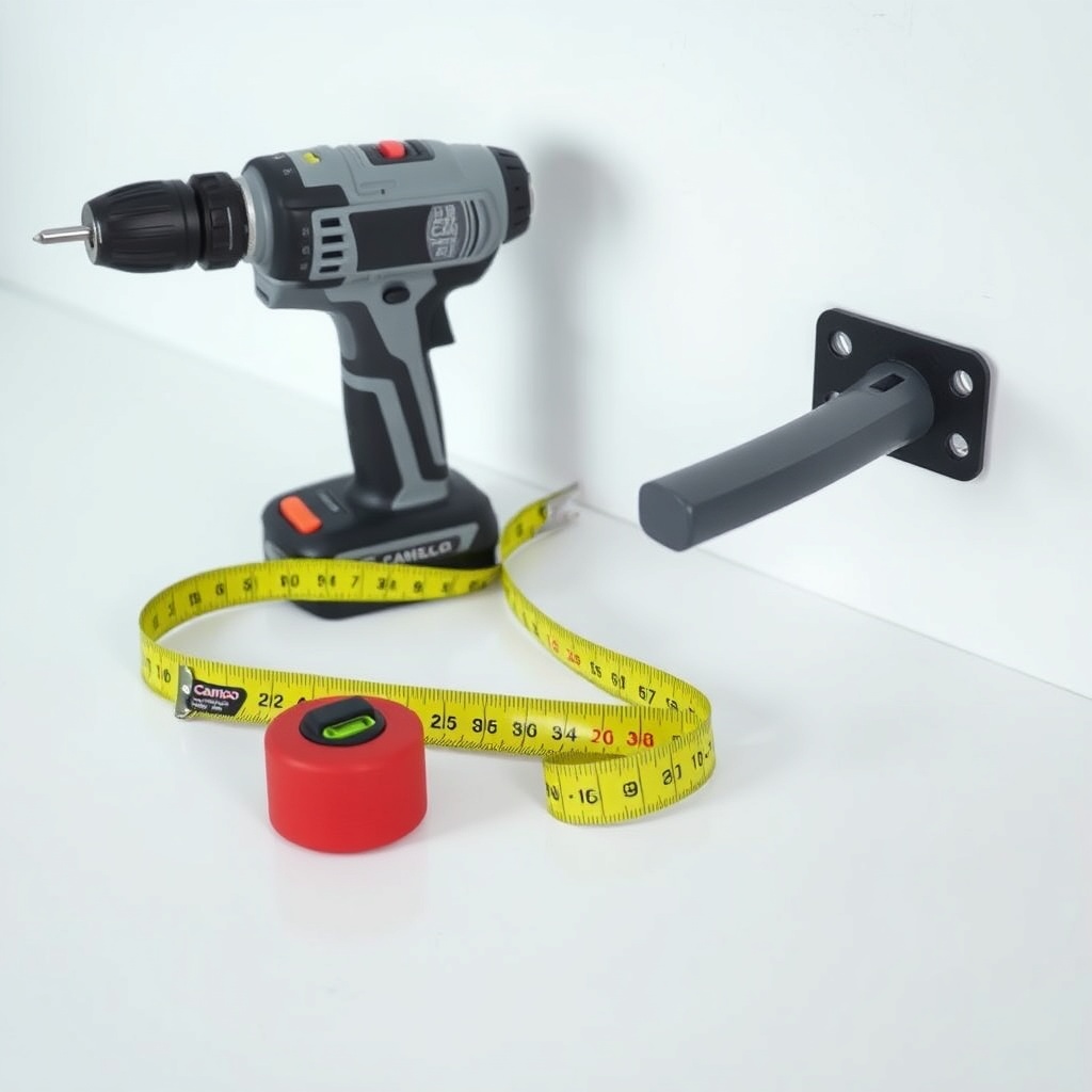 A clean photorealistic photo showing a drill with a bit
