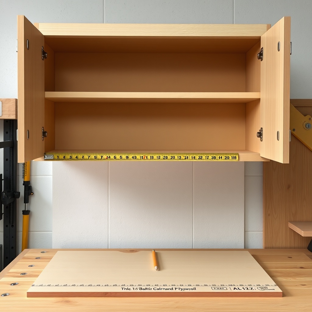 A clean photorealistic photo showing an empty LaSalle Bristol overhead cabinet interior wi