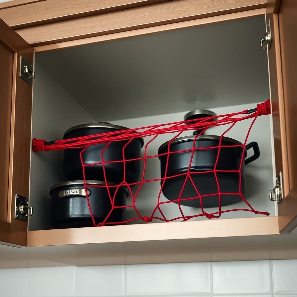 A photorealistic close-up of a LaSalle Bristol overhead cabinet interior showing heavy cas
