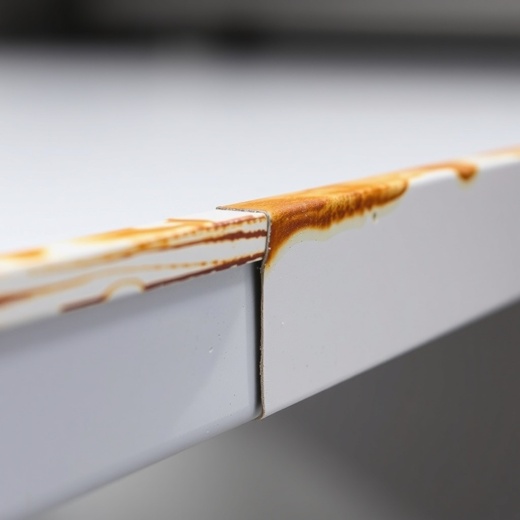 Close-up macro shot of a Lippert slide-out storage tray rail