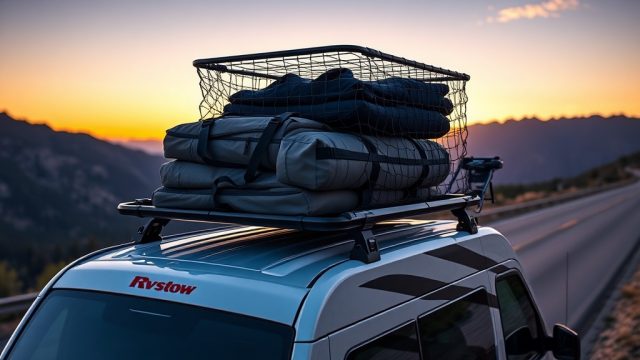 RVStow Roof Rack Cargo Basket Cargo Net Safety Mod: Prevent Load Shift