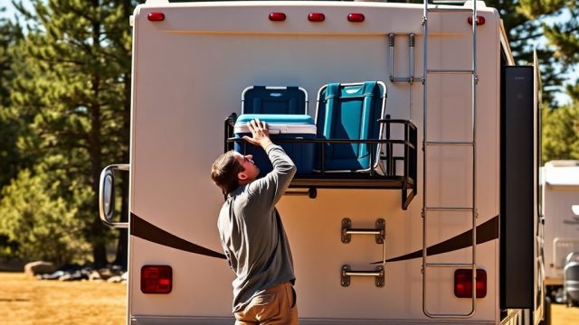 RVStow Roof Rack Cargo Basket Ladder Mount Mod: Access Your Gear from Ground Level