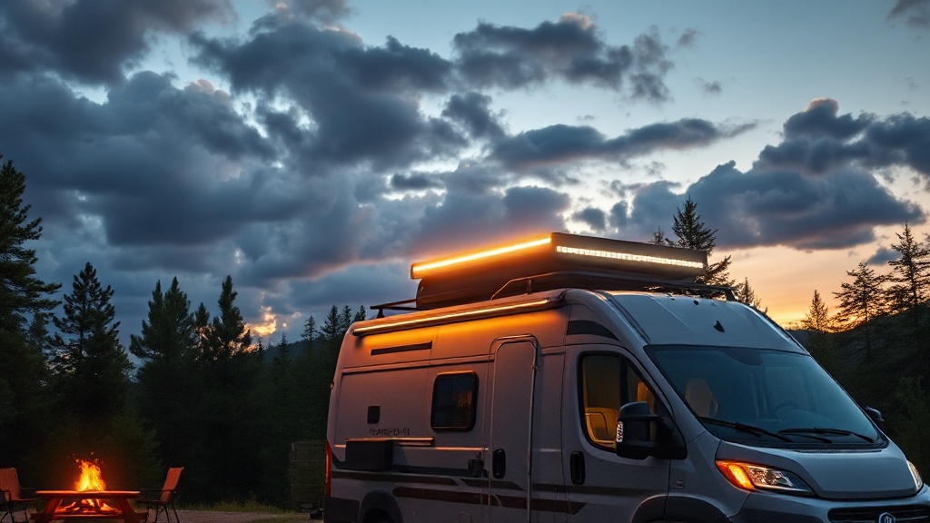 RVStow Roof Rack Cargo Basket Light Bar Mount Mod: Illuminate Your Campsite