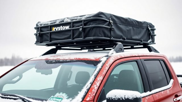 RVStow Roof Rack Cargo Basket Winterization Cover: Protect Your Gear from Snow & Ice